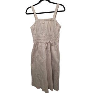 Universal Thread Women's Beige Sleeveless Midi Dress Adjustable Straps & Smocked